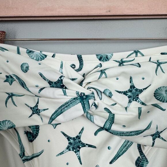 AGUA BENDITA X TARGET | Sea Life Print Cream & Blue Swim Bottoms Women’s Size 2X - Picture 5 of 9